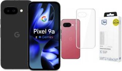Google Pixel 9A 5G 8/256GB Black (GA09566-GB) + Etui Clear Case