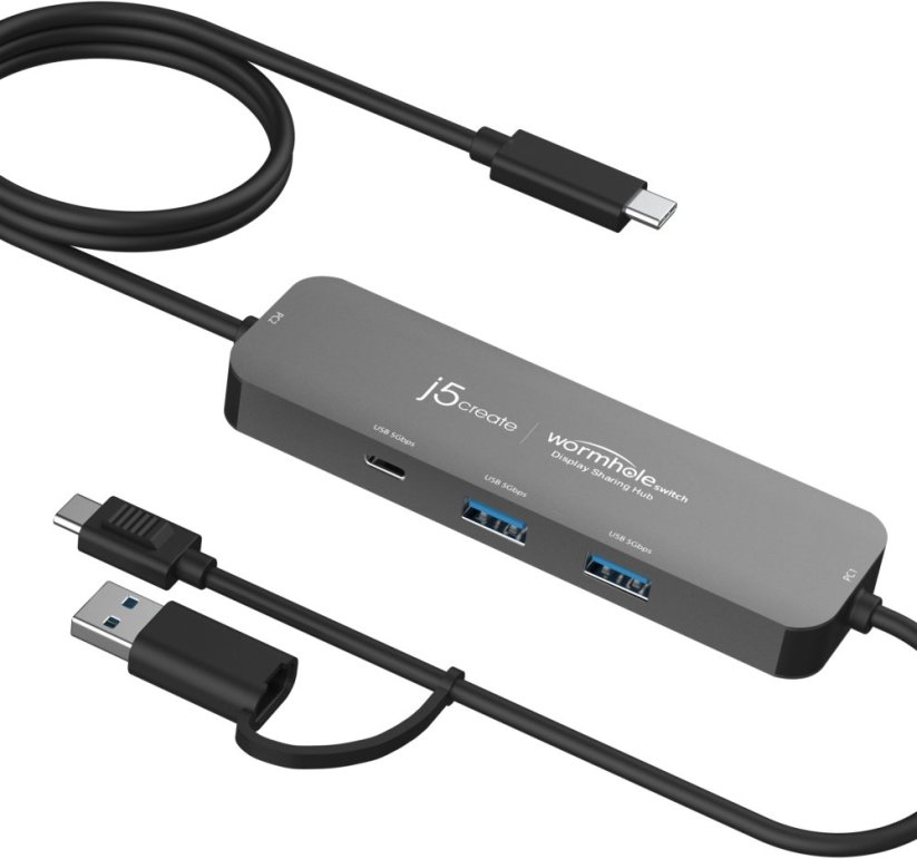 j5create j5create JCH462-N huby i koncentratory USB 3.2 Gen 1 (3.1 Gen 1) Type-A + Type-C 5000 Mbit/s Sivý