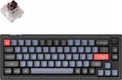 Keychron Keychron V2 QMK Custom Mechanical Keyboard Fully Assembled Knob / Frosted Black (Translucent) / Keychron K Pro Red