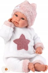 Llorens Llorens 63648 Bábika bobas płacząca 36 cm Ružová czapeczka