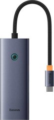 Baseus Hub 5w1 Baseus UltraJoy 5-Port (1xHDMI4K@30Hz + 4xUSB 3.0) Sivý