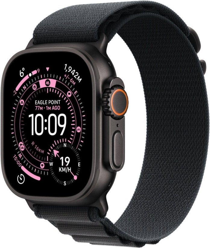 Apple Watch Ultra 3 GPS + Cellular 49mm Black Titanium / Alpine Loop M Čierny (MF0V4QC/A)