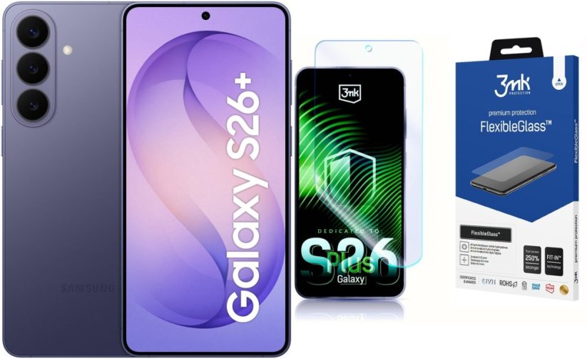 Samsung Galaxy S26+ 5G 12/512GB Fioletowy (SM-S947BZVGEUE) + FlexibleGlass