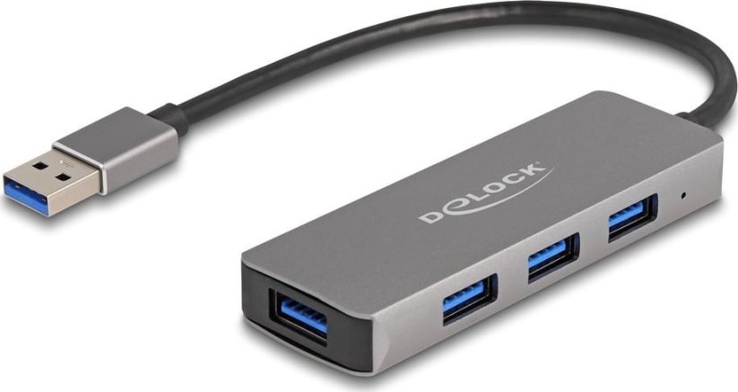 Delock DeLOCK 63171 huby i koncentratory USB 3.2 Gen 1 (3.1 Gen 1) Type-A 5000 Mbit/s Sivý