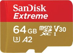 SanDisk Extreme MicroSDXC 64 GB Class 10 UHS-I/U3 A2 V30 (SDSQXA2-064G-GN6AA)