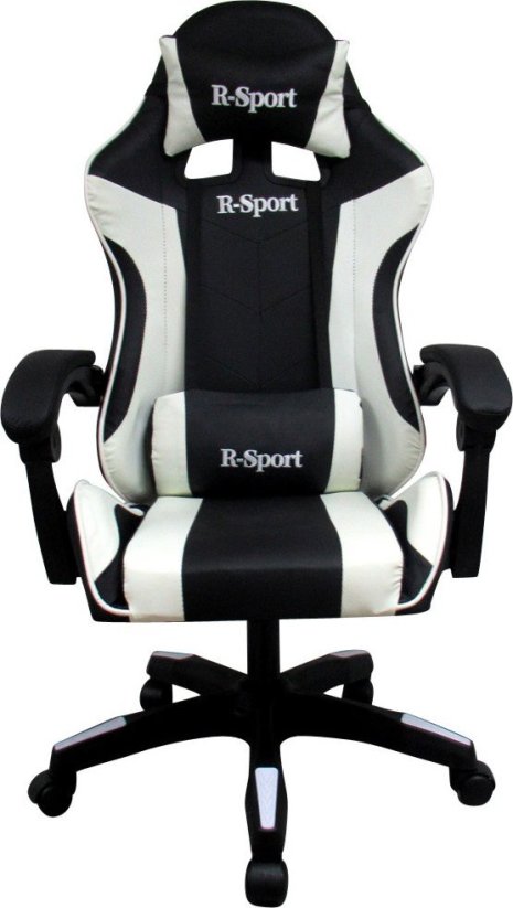 R-Sport Fotel Gamingowy K3 R-Sport BIAŁO-Čierny Pre gracza+masażer