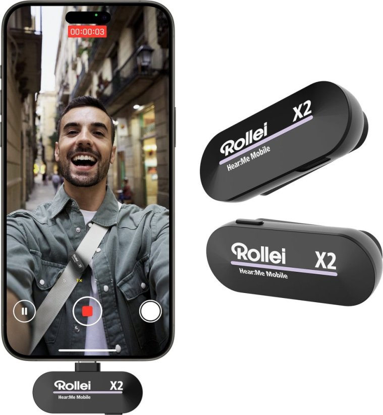 Rollei mikrofon Čierny mikrofon do telefonu komórkowego/smartfona (28713)