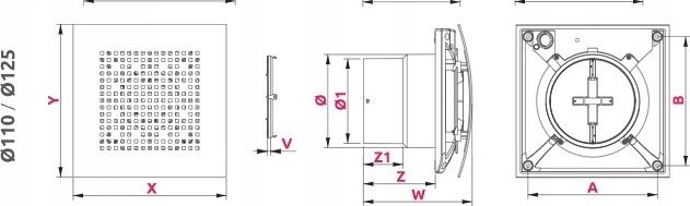 AWENTA ventilátor łazienkowy WPAB110ZT Pulsar fi100mm 110 m3/h 9W 230V z Prepínačiem czasowym i zaworem zwrotnym Biely