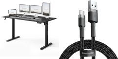 SENSE7 NOJO LIGHT Czarne 140 cmx70 cm + kabel usb