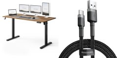 SENSE7 NOJO LIGHT Ciemnobrązowe 140 cmx70 cm + kabel usb