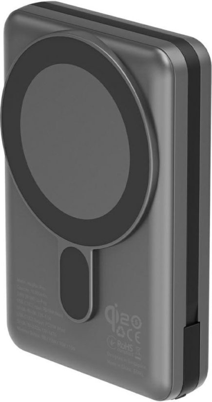 Energea PowerBank indukcyjny Energea MagPac Pro  Plus 10000mAh Qi2 Magsafe Sivý