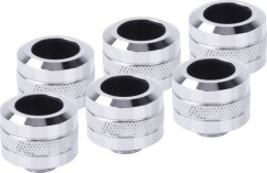 Alphacool Alphacool Eiszapfen Pro Anschluss 16mm Hardtube Fitting G1/4, 6-Pack - chróme