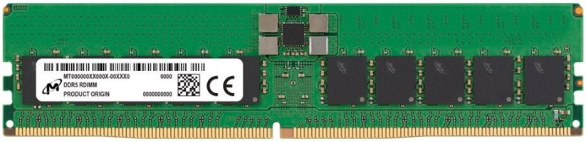 PNY Micron - DDR5 - Modul - 32 GB - DIMM 288-PIN - 6400 MHz / PC5-51200 - CL52 - 1.1 V - registriert - ECC - grun