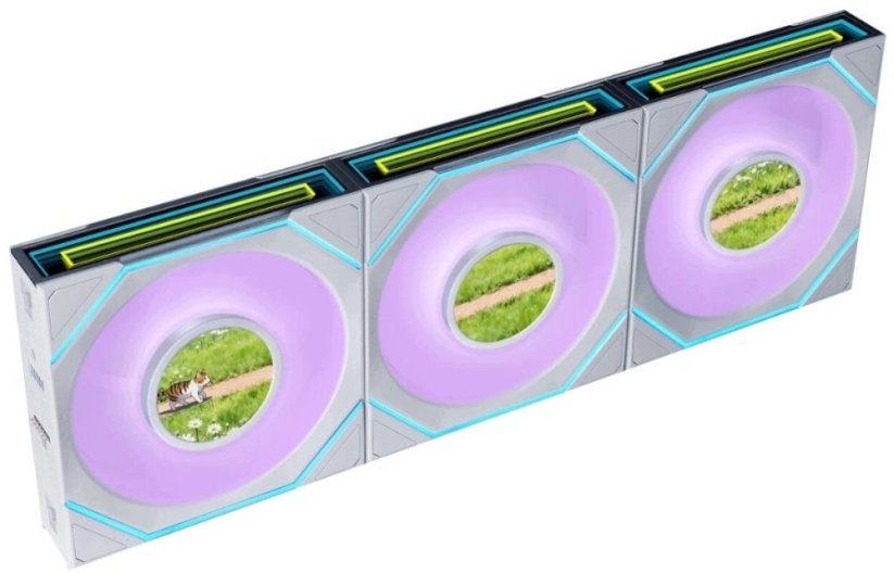 Lian Li Uni Fan SL-INF Flex LCD Wireless ARGB PWM (Sada 3 ks z kontrolerem) 120 mm Biely (G9F.12SLIND1F3W.00)