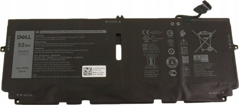 Dell Battery, 52WHR, 4 Cell,