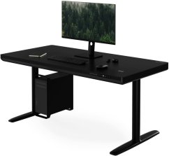 Jan Nowak Elektryczne sit-stand z zásuvoką i ładowarką bezprzewodową Qi čierne, 1400 mm: ELLIS (5907367514711)