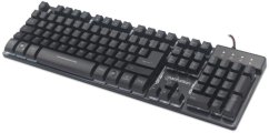 Manhattan MANHATTAN USB-Gaming-Tastatur Metallunterseite 12 Funktionstasten farbige LED-Hintergrundbeleuchtung 19 Anti-Ghosting-Tasten IPX4
