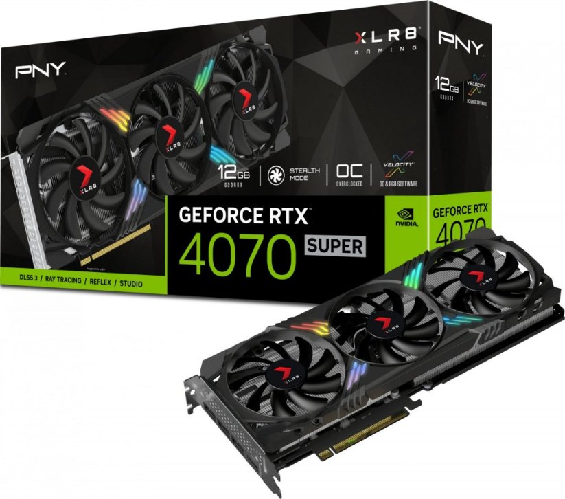 PNY GeForce RTX 4070 SUPER XLR8 Gaming Verto Epic-X RGB OC 12GB GDDR6X