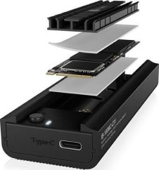 Icy Box IcyBox Stacja dokująca IB-180MC-C31 M.2 NVMe&SATA Docking, USB 3.2 (Gen2) Type-C, Aluminium