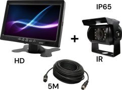 Nvox Monitor samochodowy lcd 7 cali 12/24v kabel 5m oraz kamera cofania 4pin Sada hd