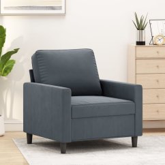 vidaXL Fotel, tmavoSivý, 60 cm, obity aksamitem Lumarko!