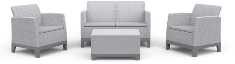 Keter Sada mebli záhradných Scandi Forma 2 Seater Set jasnoSivý/tmavoSivý stalowy (8711245162690)