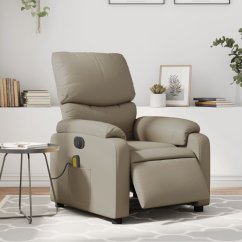 vidaXL vidaXL Rozkładany fotel masujący, elektryczny, cappuccino, ekoskóra