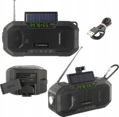 Renkforce Renkforce RF-CR-300 Outdoorradio UKW, MW Bluetooth®, SD wiederaufladbar, Solarpanel, Handkurbel Schwarz (RF-5236092)