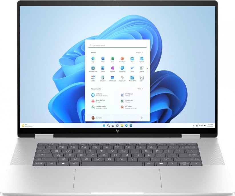 HP HP ENVY x360 16-ac0000nw Intel Core Ultra 7 155U Hybryda (2w1) 40,6 cm (16") Ekran dotykowy 2.8K 16 GB LPDDR5-SDRAM 1 TB SSD Wi-Fi 7 (802.11be) Windows 11 Home strieborný