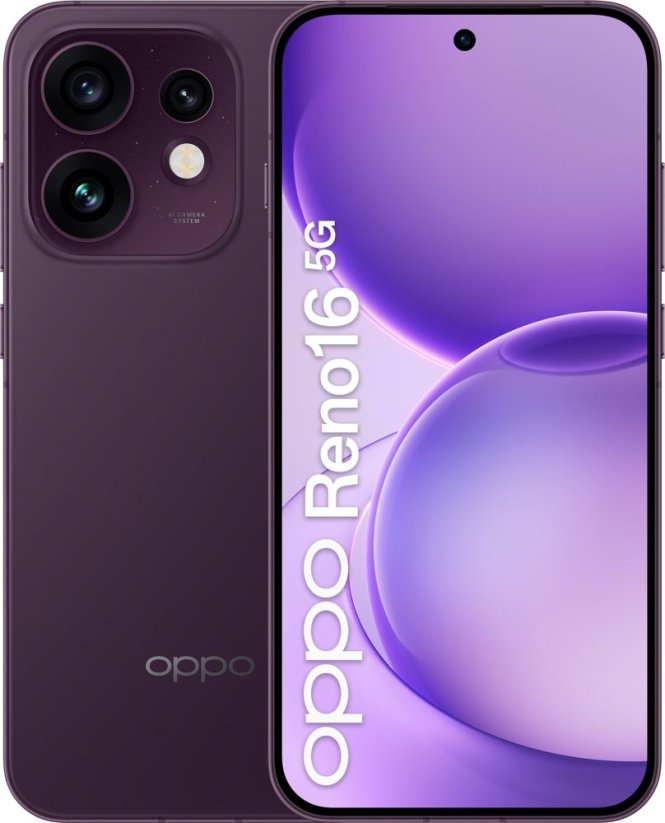 Oppo Reno16 5G 16,1 cm (6.32") Dual SIM Android 16.0 USB Type-C 8 GB 512 GB 6000 mAh Fialový (110010237513)
