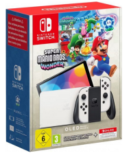 Nintendo Switch OLED biela + Super Mario Bros Wonder + 12 mesiacov NSO (NSH086)