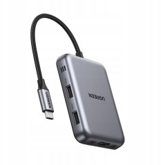 Ugreen Hub USB-C 7w1 HDMI USB-C USB-A SD/TF - Sivý