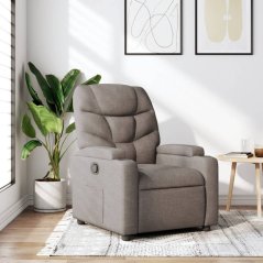 vidaXL Fotel rozkładany, farba taupe, obity tkaniną