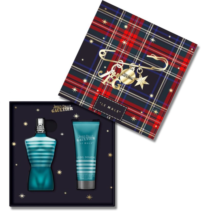 Jean Paul Gaultier Set : Le Male, Eau De Toilette, For Men, 75 ml + Le Male, Cleansing, Shower Gel, For All Skin Types, 75 ml For Men