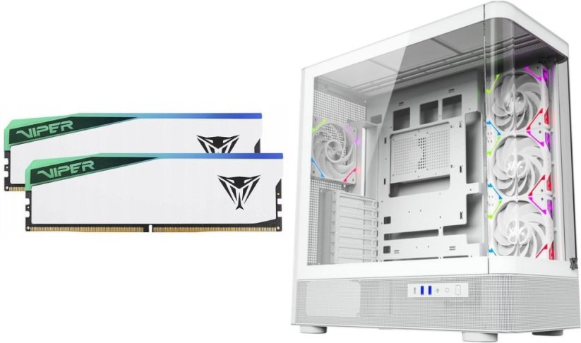 Patriot Viper Elite 5 RGB, DDR5, 32 GB, 6000MHz, CL30 (PVER532G60C30KW) + Obudowa XYZ PC GEAR Quantum ARGB biała (X-CS-QUANTUM-W)