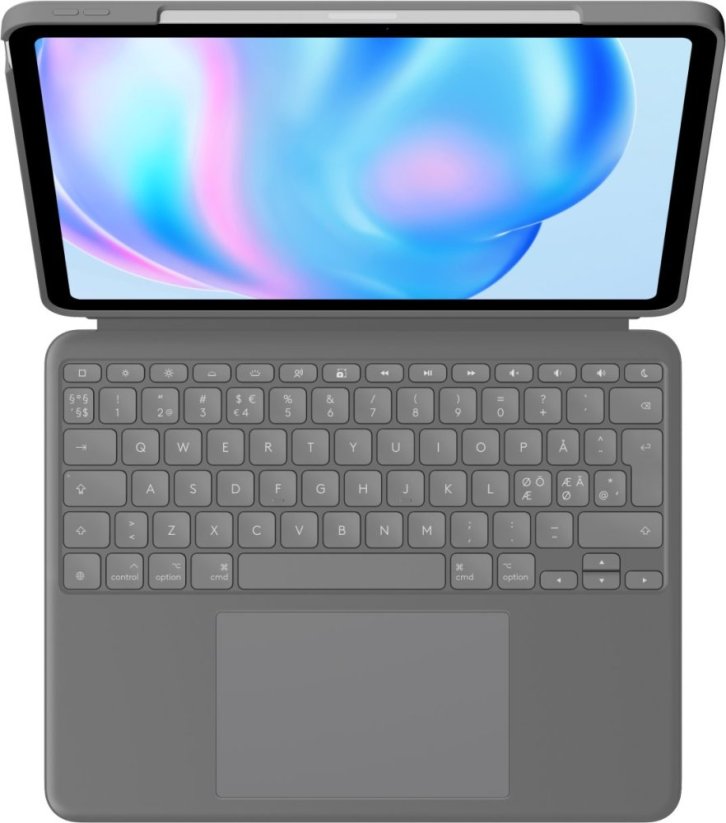 Logitech Combo Touch, QWERTY, Duński, Fiński, Norweski, Szwedzki, Trackpad, 1.9 cm, 1 mm, Apple