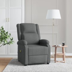 vidaXL vidaXL Fotel z masażem, tmavoSivý, tkanina