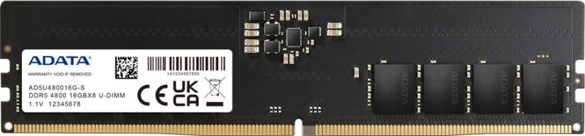 ADATA DDR5, 16 GB, 4800MHz, CL40 (AD5U480016G-S)