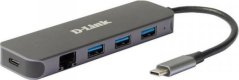 D-Link D-Link DUB-2334  USB-C nach 1000MBit Adapter mit USB-Hub retail
