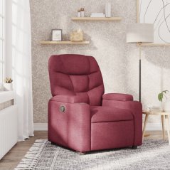 vidaXL Fotel rozkładany, winna czerwień, obity tkaniną