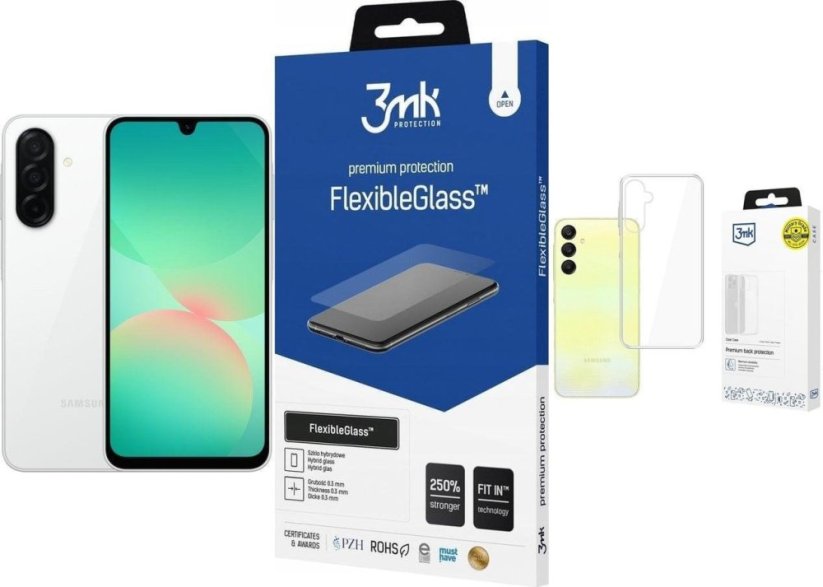 Samsung Galaxy A26 5G 6/128GB Biały (8806097072874) + FlexibleGlass + Etui Clear Case