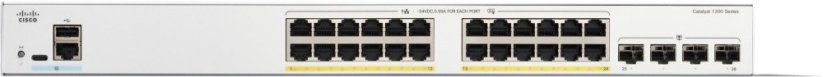 Cisco Cisco Catalyst C1200-24FP-4G-RF łącza sieciowe Zarządzany L2 Gigabit Ethernet (10/100/1000) Obsługa PoE Biely