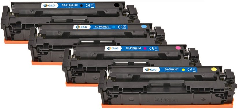 G&G Kaseta z tonerem NT-PH203UBK/UC/UM/UY-B-V5-4-S1 4 ks Náhradný Purpurowy, Cyjan, Žltý, Čierny (21687)