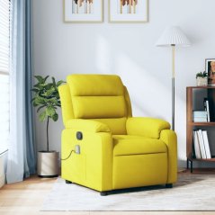 vidaXL Rozkładany fotel masujący, Žltý, obity aksamitem Lumarko!