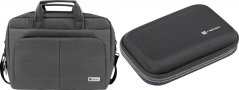 Natec Torba Natec Gazelle 16" Grafitowa (NTO-0812) + Etui na dysk twardy Krill 2 Czarne (NET-2053)