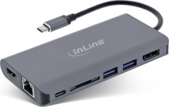 InLine InLine® 7-in-1 USB Typ-C Dockingstation, HDMI, DisplayPort, USB 3.2, SD Cardreader, PD 3.0 100W, MST