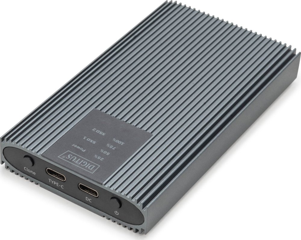 Digitus Digitus USB M.2 NVMe Clonestation, SSD, NVMe, 20 Gb/s, USB 3.2 Gen2, aluminium, beznarzędziowy