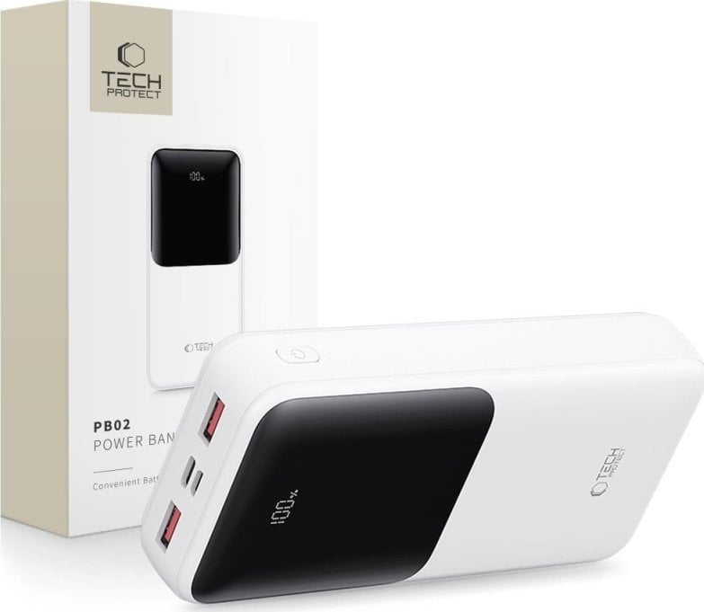 Tech-Protect TECH-PROTECT PB02 POWER BANK 20000MAH 22.5W WHITE