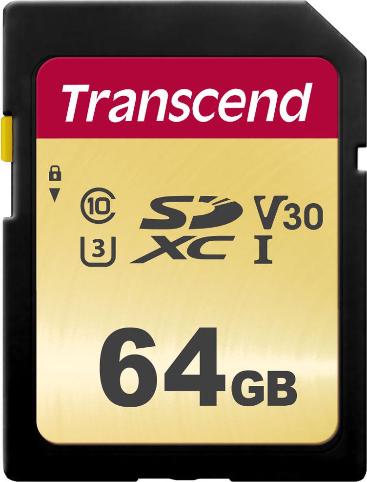 Transcend 500S SDXC 64 GB Class 10 UHS-I/U3 V30 (TS64GSDC500S)