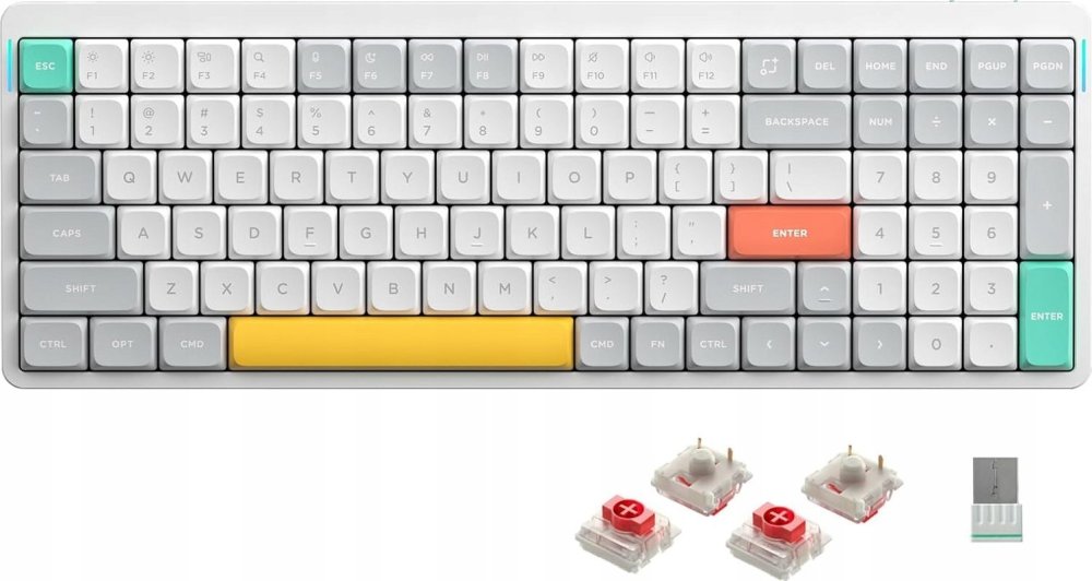Nuphy - Air96 V2 Wireless Mechanical Keyboard - Bezdrôtová Klawiatura Mechaniczna Slim Ionic White Red